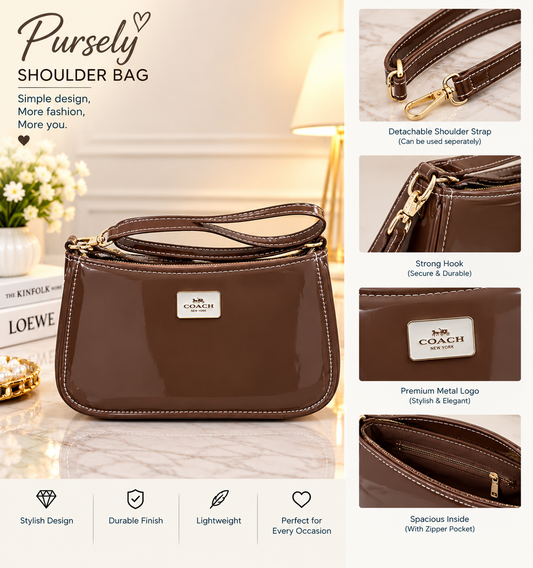 Pursely Signature Shoulder Bag – Classic Black